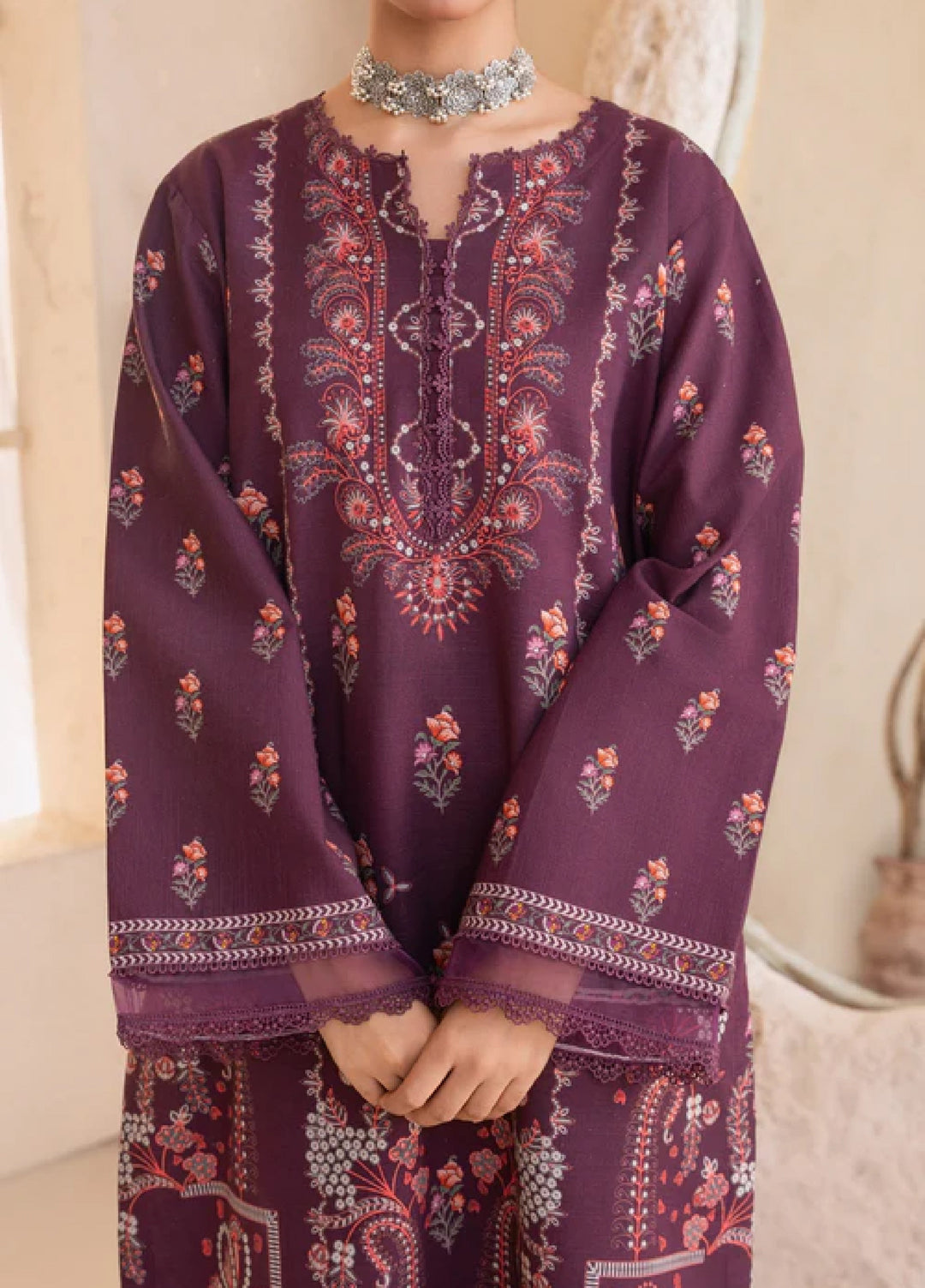 Jugnu by Chandan Nagri Women Pret Embroidered Khaddar 3 Piece Suit Dina - Winter Collection
