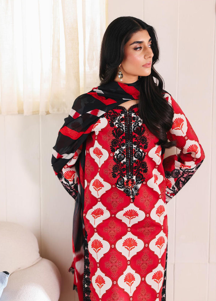 Nissa Floral Symphony by Rajbari Unstitched Lawn Embroidered 3 Piece Suit RB26UNF D-04 - Summer Collection