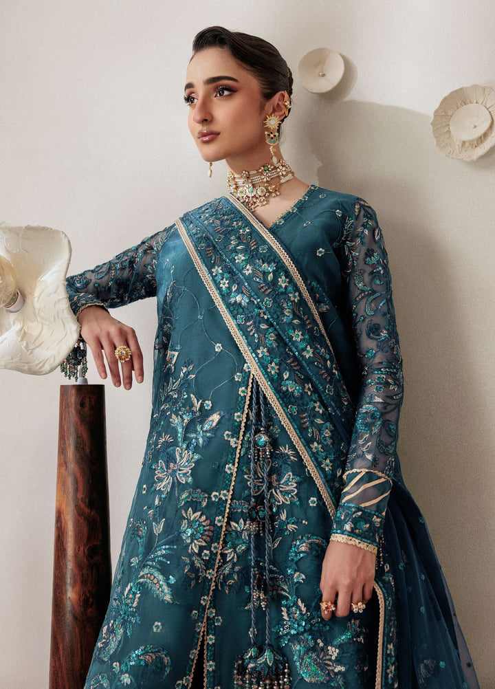 Aik Shaam by AIK Atelier Unstitched Organza Embroidered 3 Piece Suit AIK26US D-04 - Wedding Collection