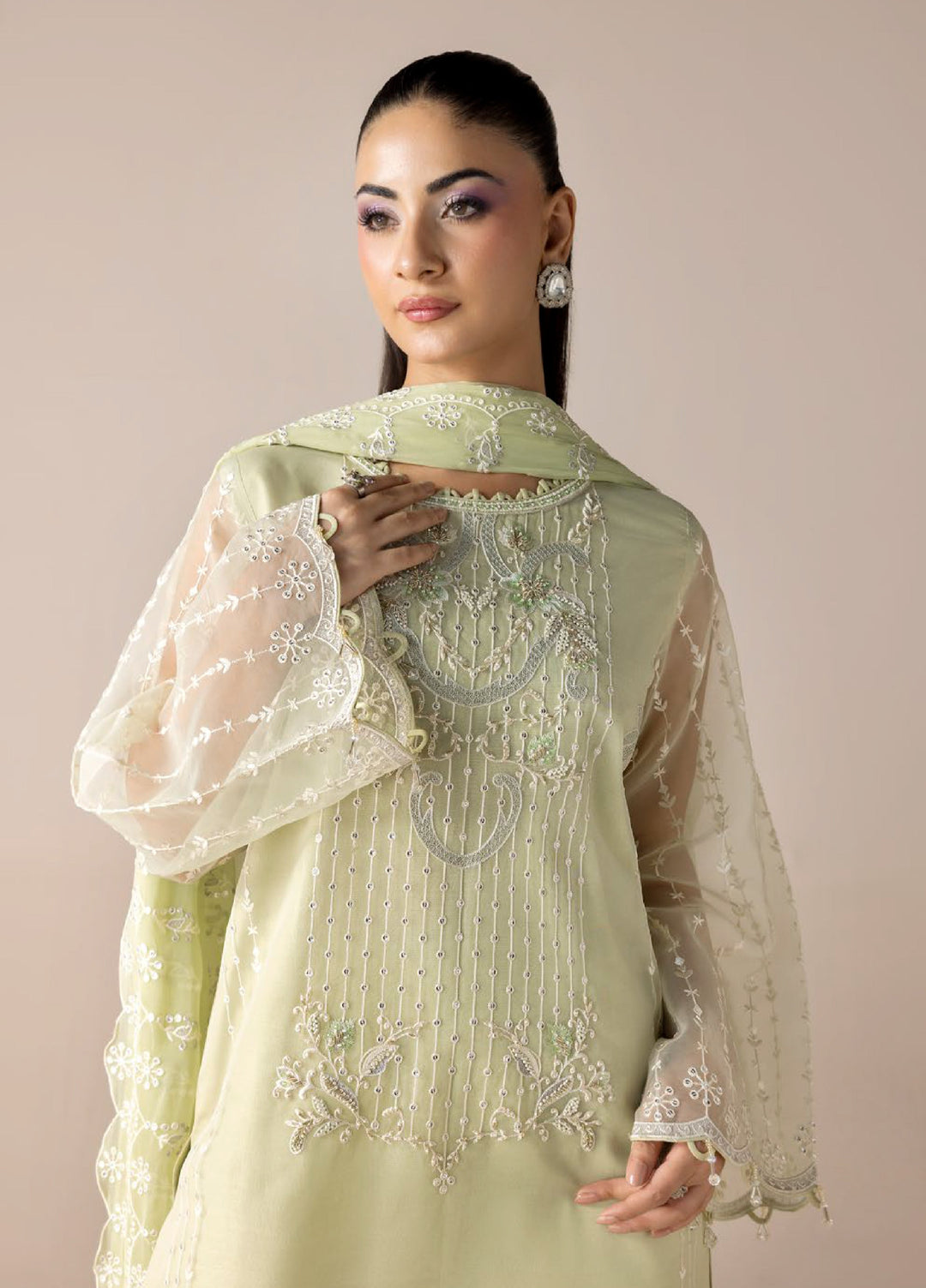 Aura by Zebtan RTW Embroidered Organza 2 Piece Suit ZB26UAL A-02 - Festive Collection