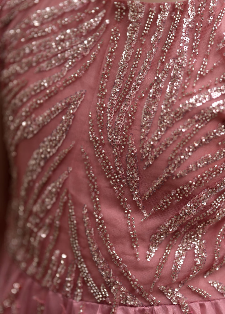 Andaz e Jahan by Qurratulain Saqib Pret kids Imported Net 1 Piece Hand work Mahi's Wardrobe - Wedding Collection