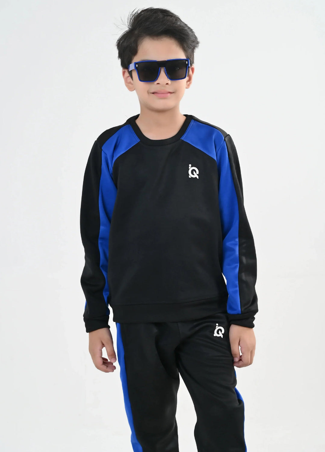 IQ Exclusive Kids Track Suit Fleece 2 PieceBlackout Blue Tracksuit-Unisex Kids - Winter Collection