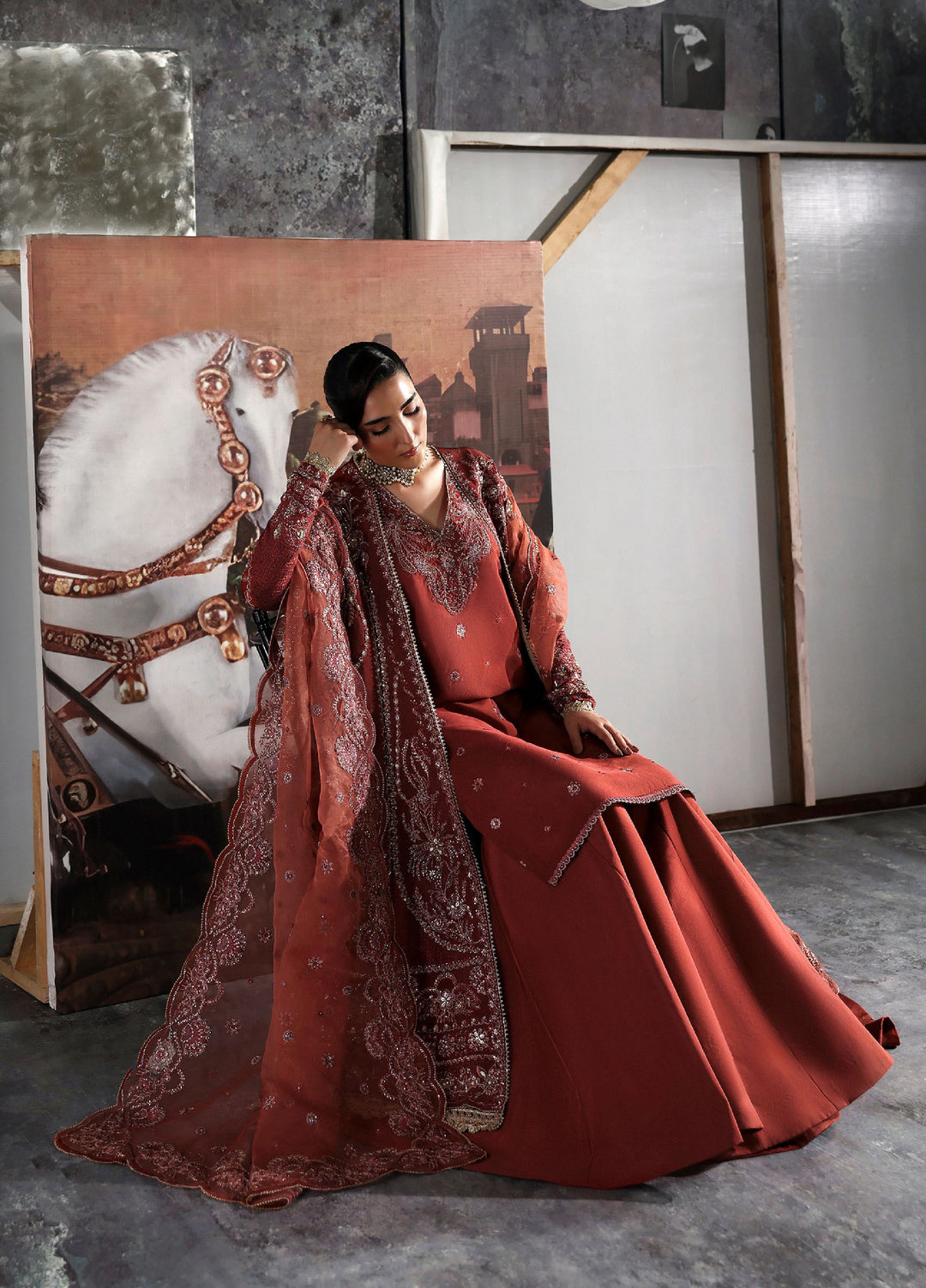 Seraphine by Zarposh Unstitched Embroidered Shisha Silk 3 Piece Suit Amorette - Wedding Collection