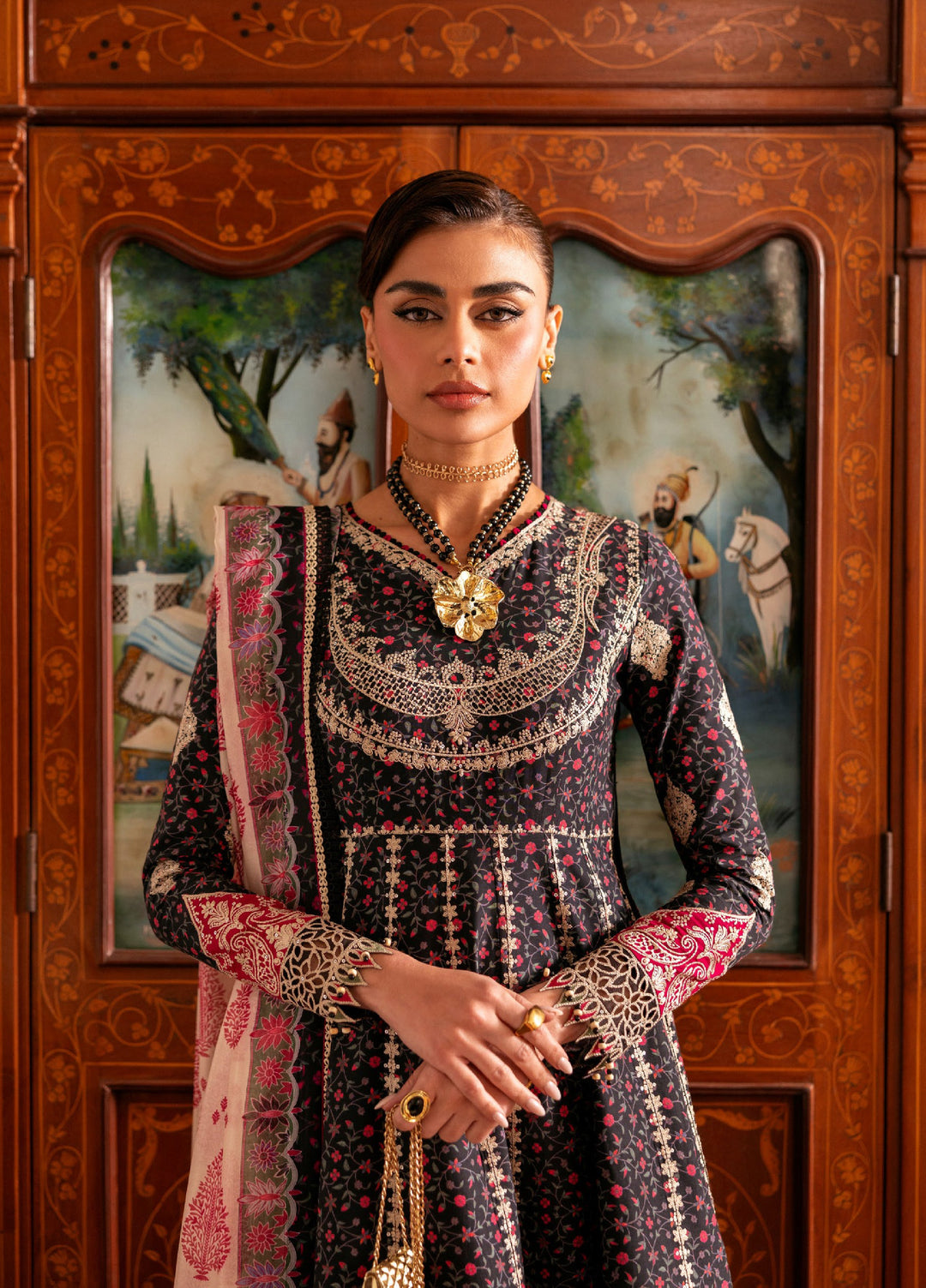 Shahkaar by Jazmin Unstitched Embroidered Lawn 3 Piece Suit JZ26USE SL26-D09 - Eid Collection