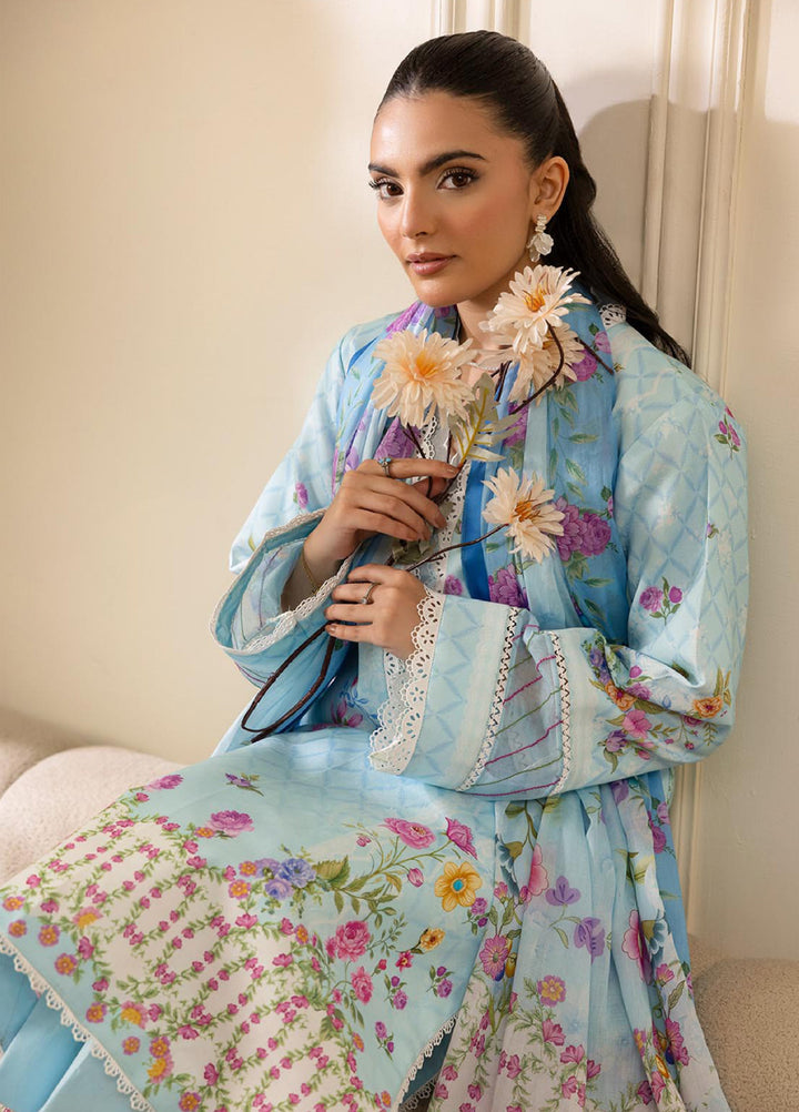 Nissa by RajBari Unstitched Printed Lawn 3 Piece Suit RB26ULN D-08 - Casual Collection