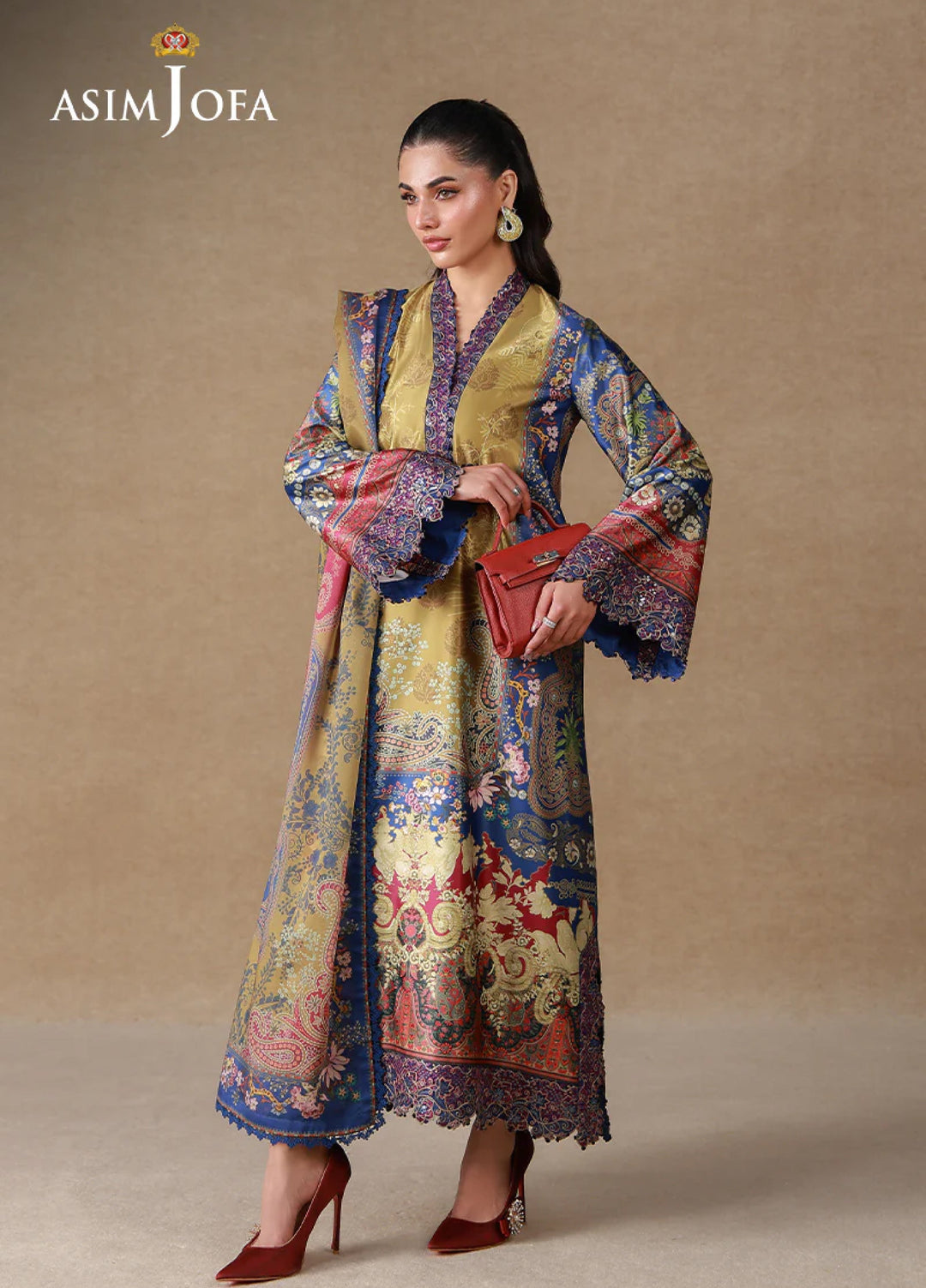 Asim Jofa Unstitched Printed Silk 3 Piece Suit AJ26UPS AJULSC-01 - Casual Collection