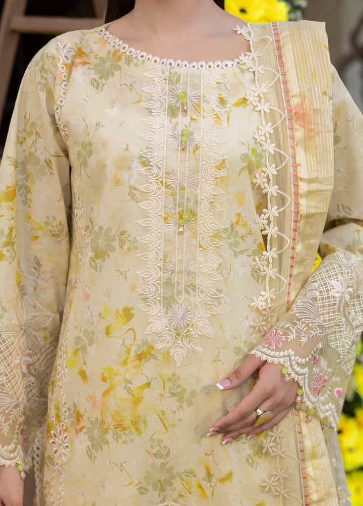 Al Zohaib Applique Kari Unstitched Embroidered Lawn 3 Piece Suit AZ26UAL D-10 - Casual Collection