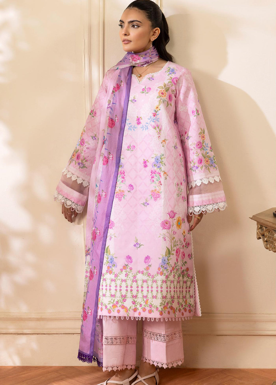 Nissa by RajBari Unstitched Printed Lawn 3 Piece Suit RB26ULN D-11 - Casual Collection