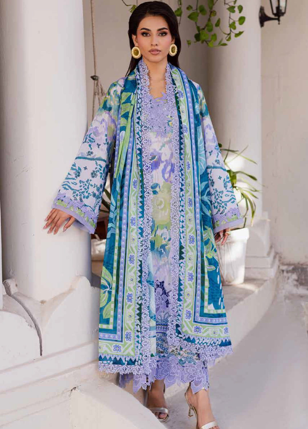 Rania by Nureh Unstitched Printed Lawn 3 Piece Suit NU26ULR NR-07 - Casual Collection