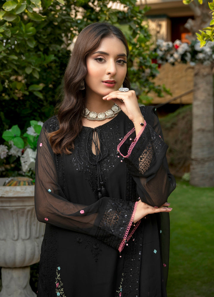 Zenia by Fine Tex Unstitched Royal Embroidered Chiffon Suits 3 Piece FNT25ZC ZC-04 - Festive Collection