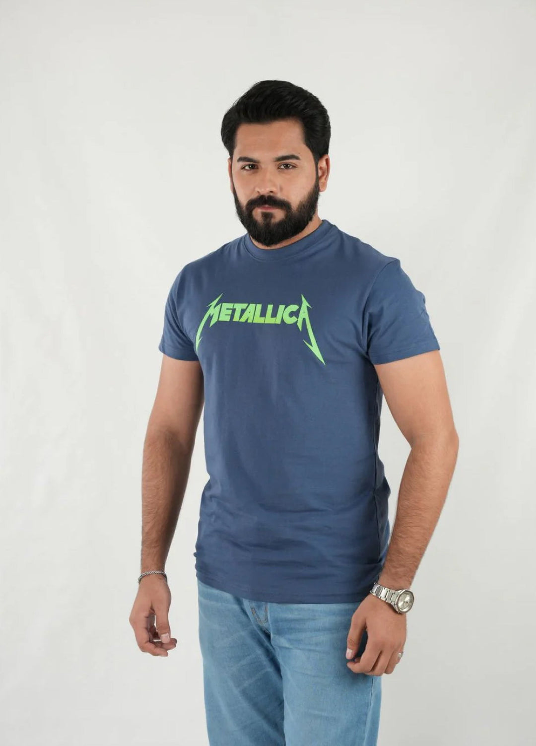 Mercato RTW Solids Cotton 1 Piece Round Neck Navy Blue Shirt