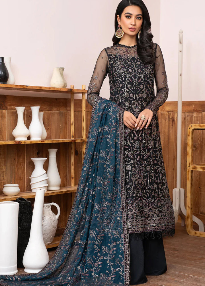 Zarif Women Unstitched Embroidered Net 3 Piece Suit ZR26UFC ZLM 02 ZIMMEL - Festive Collection