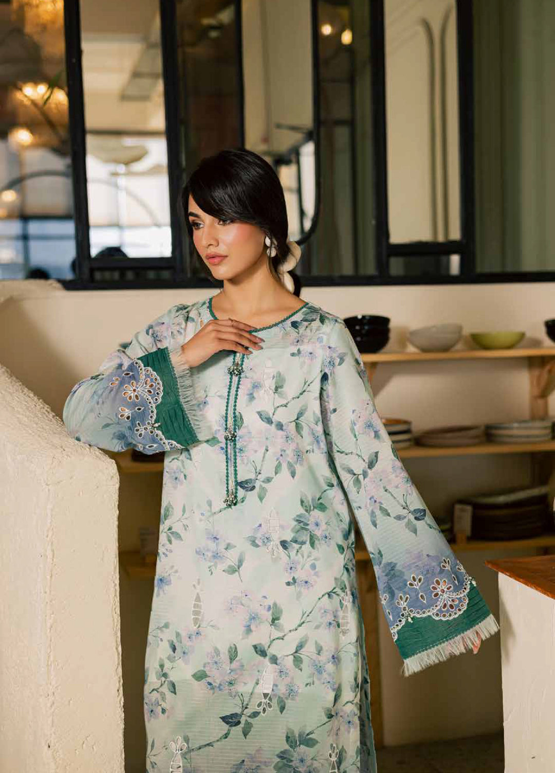 Ballerina by Nureh Unstitched Printed Chikankari Lawn 2 Piece Suit NU26UBL NU2-197 - Summer Collection