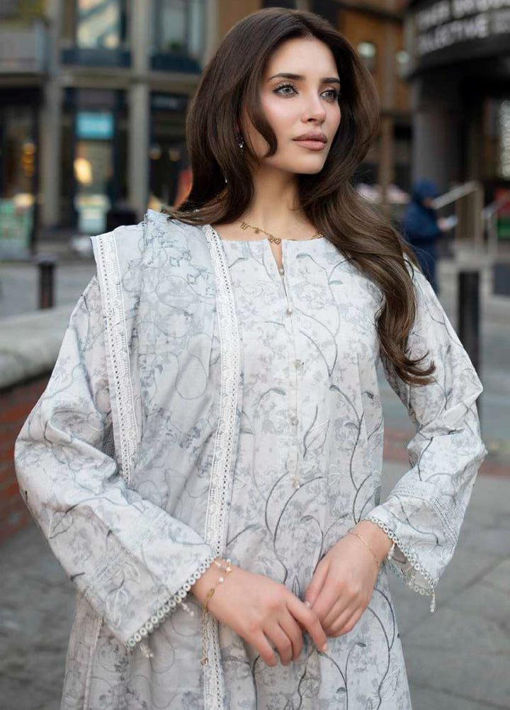 AL Zohaib Dhagakari Unstitched Embroidered Lawn 3 Piece Suit AZ26UD D-5 - Summer Collection