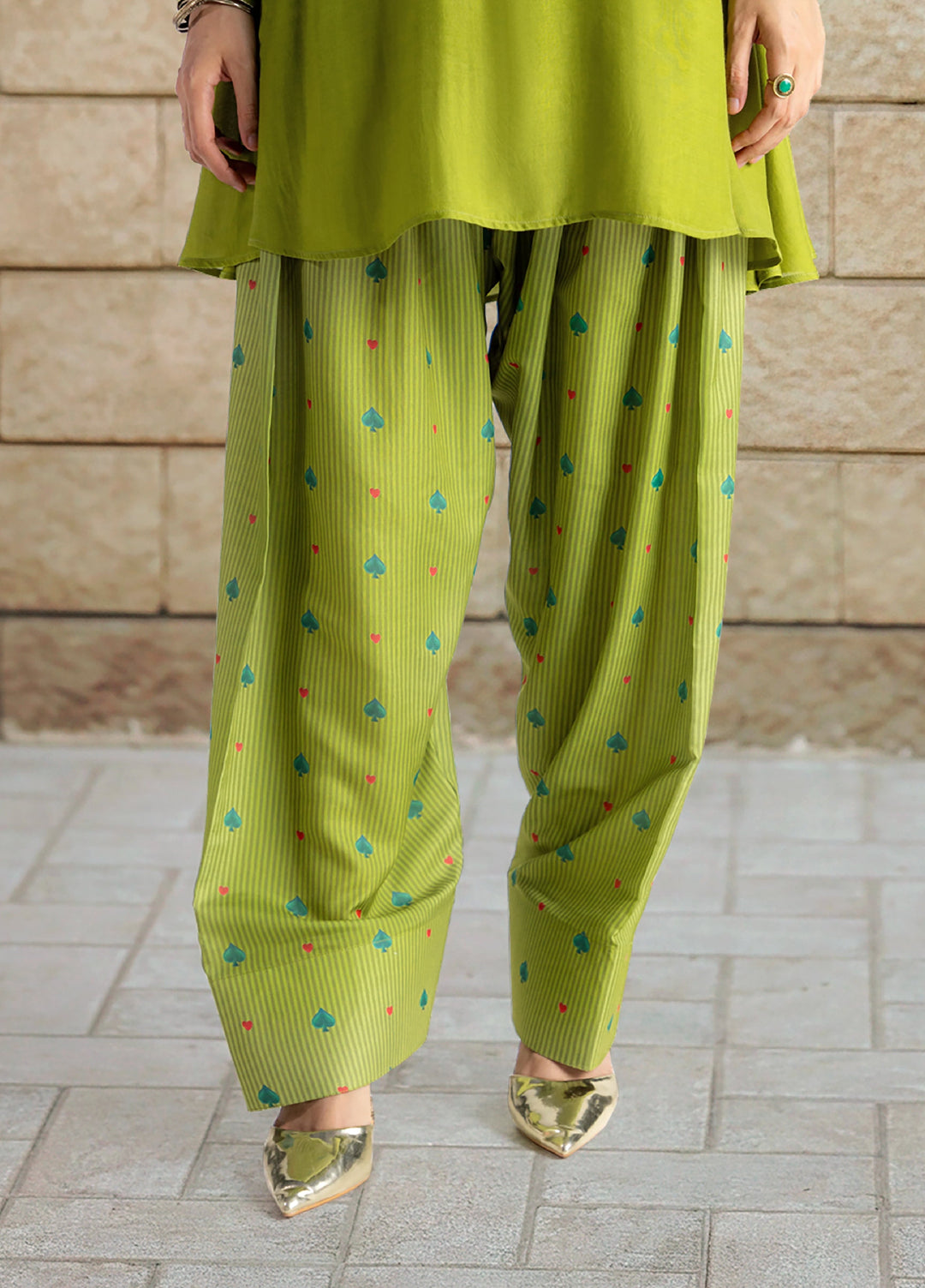 Dareecha by Daak RTW Printed Cotton Silk 2 Piece Suit SPS-G SABZ PAAN SPS-G - Festive Collection