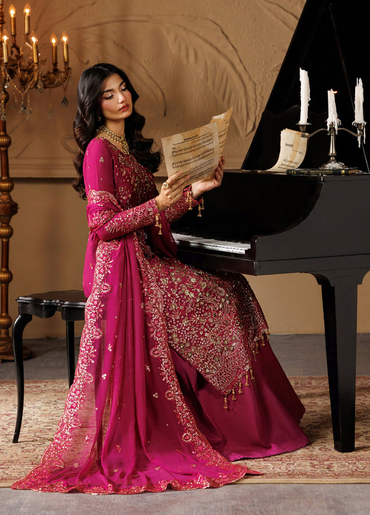 Celeste by Emaan Adeel Unstitched Embroidered Chiffon 3 Piece Suit EA26UCF Ember - Festive Collection