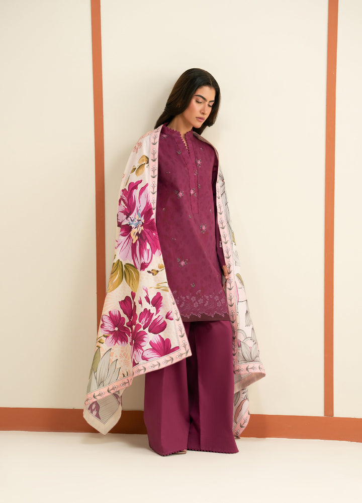 Seran Essentials Unstitched Printed Lawn 3 Piece Suit SN26UEL MELROSE D-09 - Lawn Collection