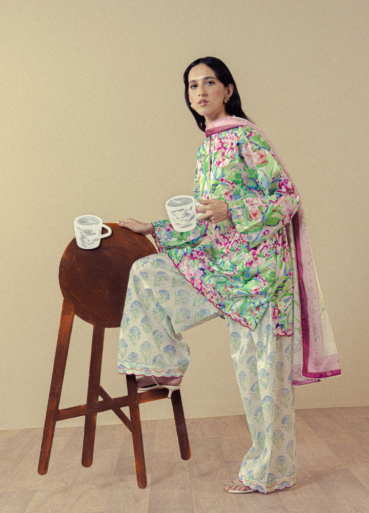 Coco by Zara Shahjahan Unstitched Printed Lawn 3 Piece Suit CZS26UPL ELARIS-6A - Summer Collection