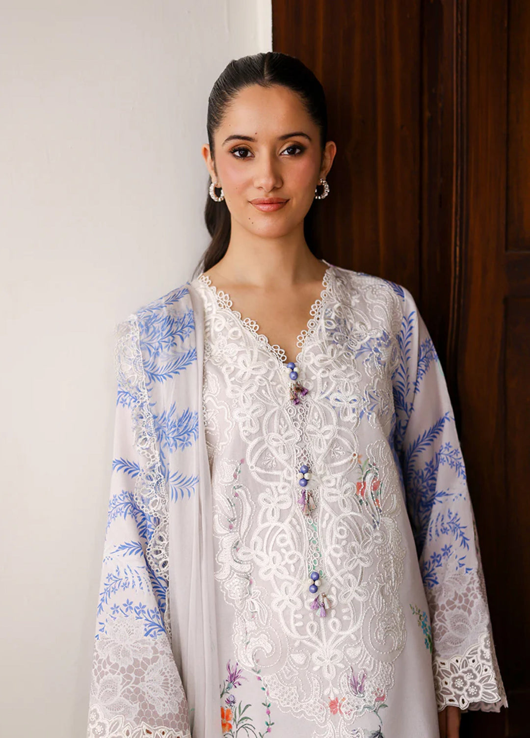 Sunlit Tales by Roheenaz Unstitched Embroidered Lawn 3 Piece Suit RN26ULS Ivory Gleam RUNSS260712 - Lawn Collection