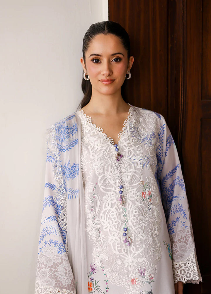 Sunlit Tales by Roheenaz Unstitched Embroidered Lawn 3 Piece Suit RN26ULS Ivory Gleam RUNSS260712 - Lawn Collection