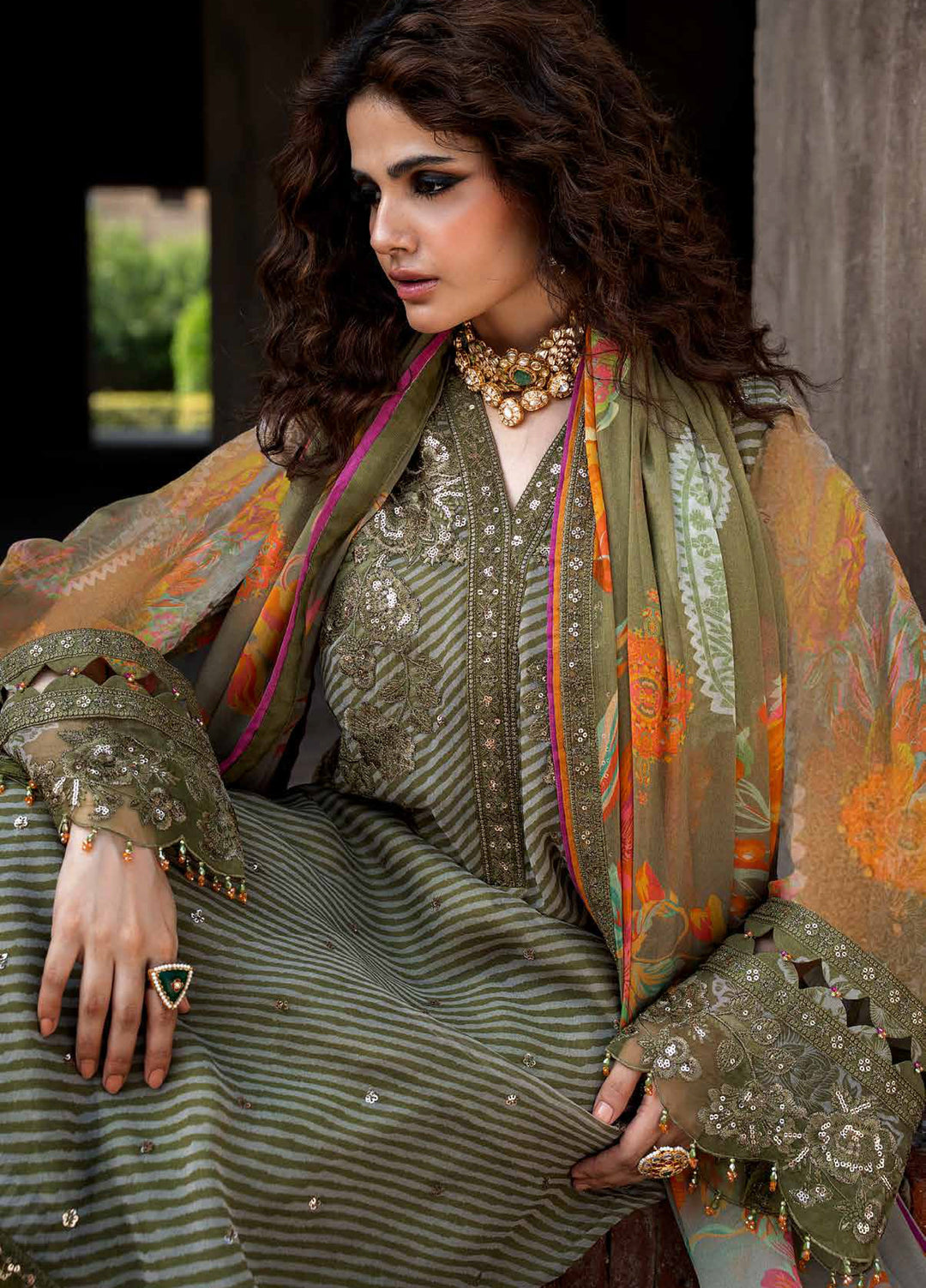 Vasal by Charizma Unstitched Embroidered Chiffon 4 Piece Suit CHR26UVC VSLW6-05 - Festive Collection