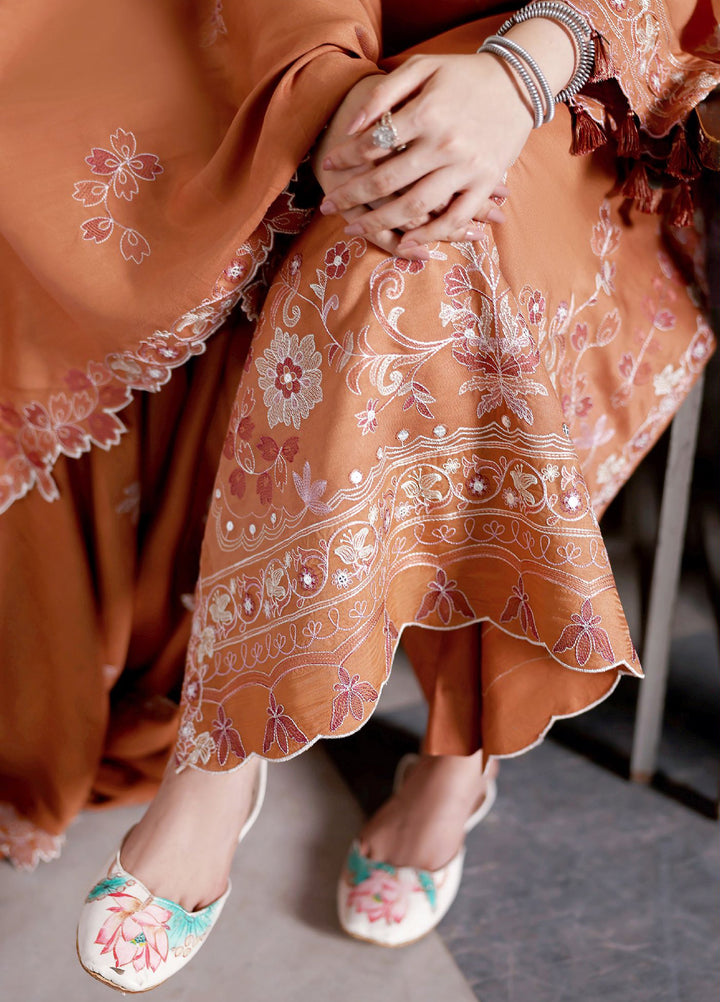 Cross Stitch Unstitched RTS Marina Embroidered Suits 3 Piece CS25MW D-02 Autumn Glaze - Winter Collection