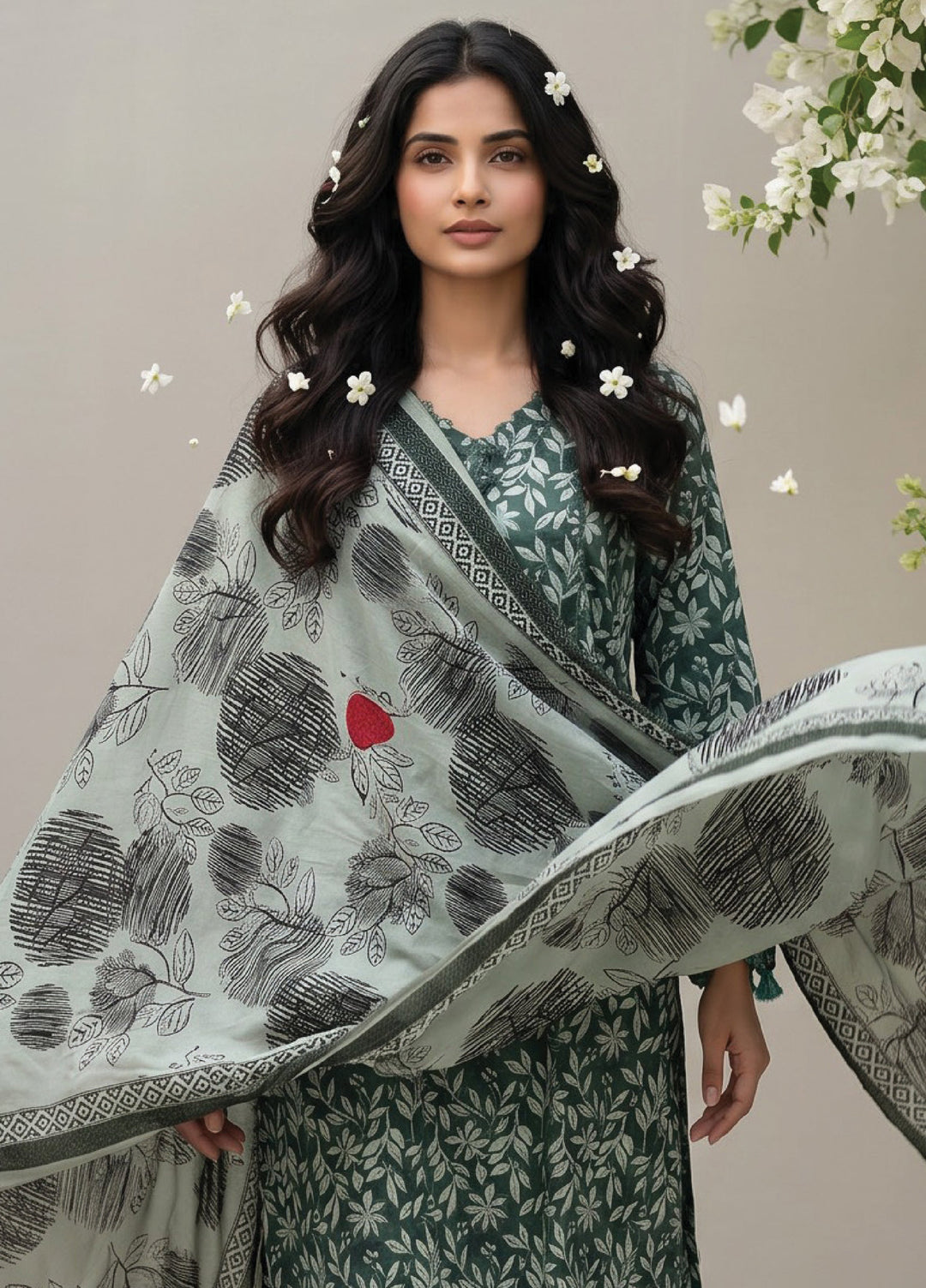 Salina by Regalia Textiles Unstitched Printed Lawn 3 Piece Suit RG26USI D-10 - Casual Collection