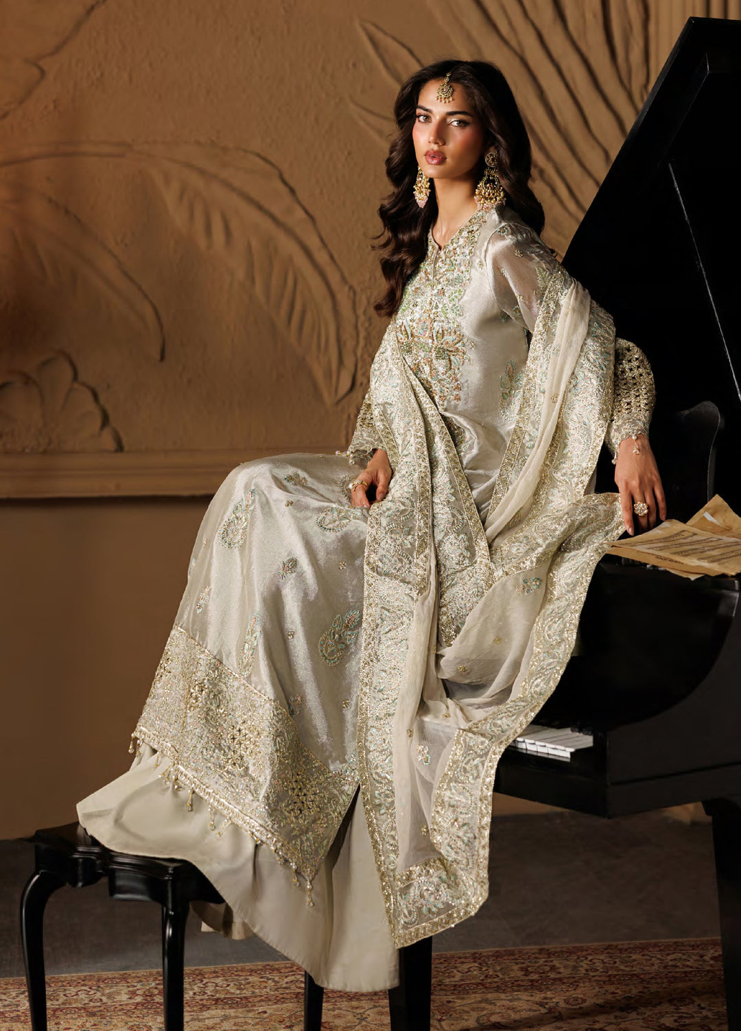 Celeste by Emaan Adeel Unstitched Embroidered Mesuri 3 Piece Suit EA26UCF Jewel - Festive Collection