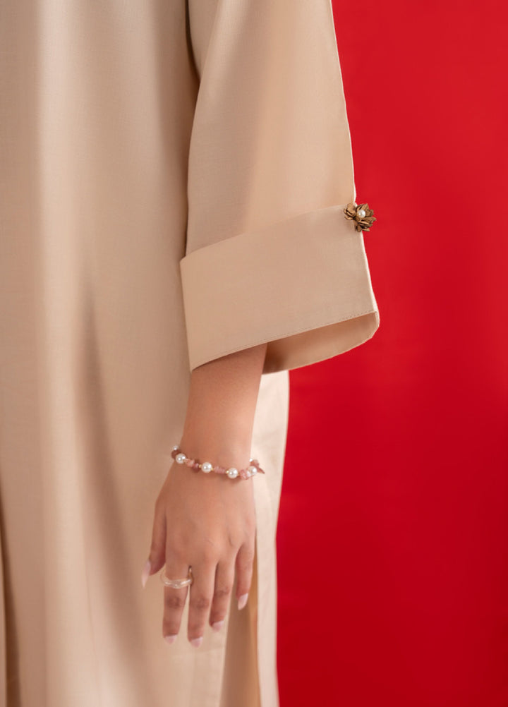 Like a Bird by Casuallite Women Pret Linen Solids Suits 2 Piece D-7 Dune Mode - Winter Collection