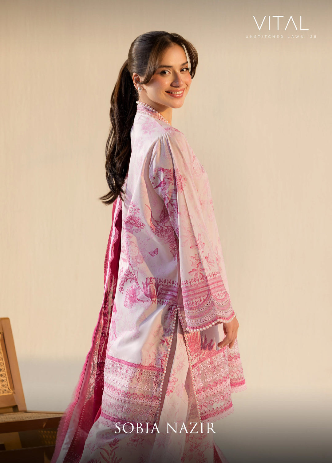 Vital by Sobia Nazir Unstitched Embroidered Lawn 3 Piece Suit SN26UVL 3A - Summer Collection