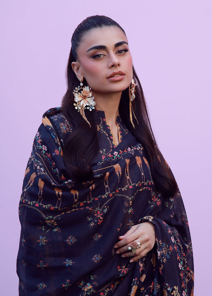 Mirha by Sahar Unstitched Printed Lawn 3 Piece Suit SS1-26-13 midnight jardin - Summer Collection