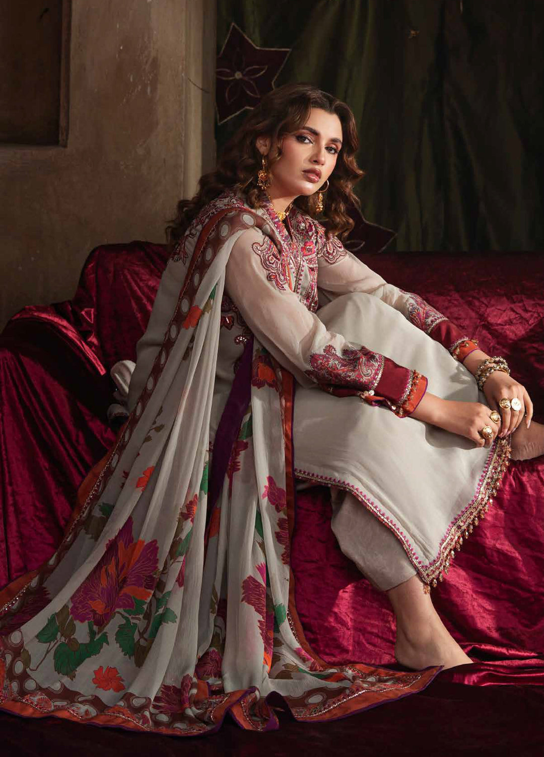 Vasal by Charizma Unstitched Embroidered Chiffon 3 Piece Suit CHR26UV VSL6-01 - Festive Collection