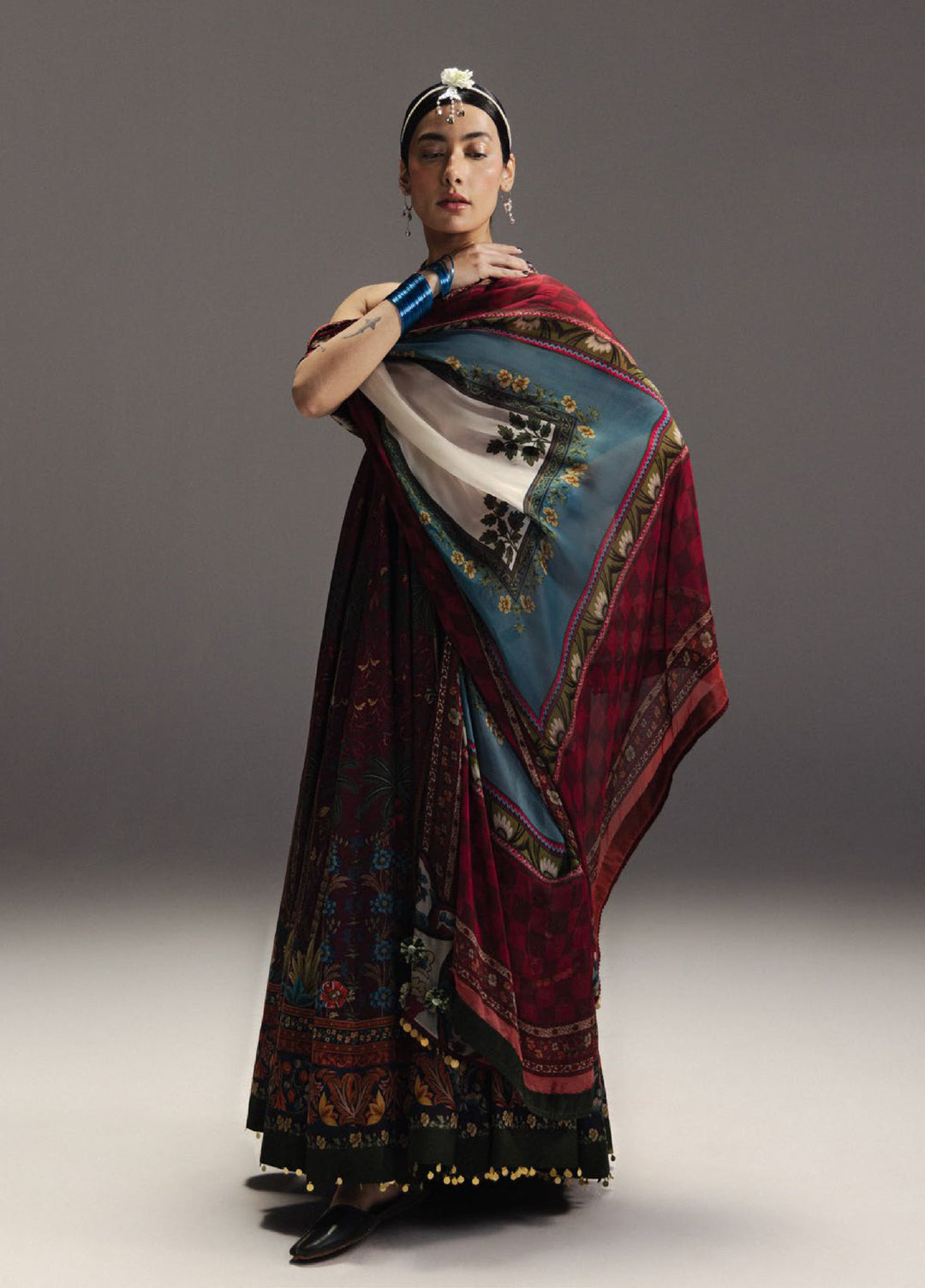 Anarkali by Zara Shahjahan Unstitched Embroidered Lawn 3 Piece Suit ZS26UAL D-06 FIRDAUS - Eid Collection