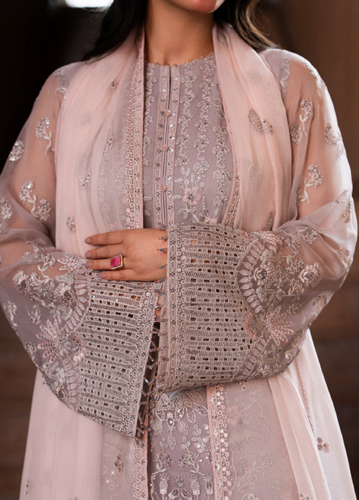 Lazawal by Lavish Premium Unstitched Embroidered Chiffon 3 Piece Suit LVP26UCL Lavender Glow - Festive Collection
