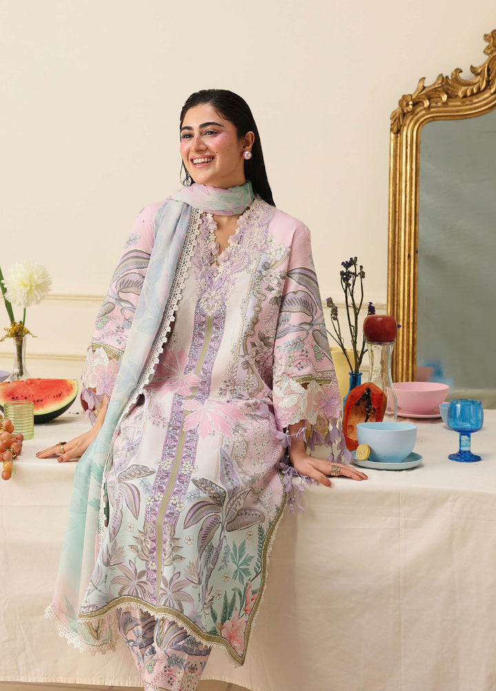 Soleil Hemline by Mushq Unstitched Printed Lawn 3 Piece Suit MU26USL Serena Bloom HUNSS260302 - Festive Collection