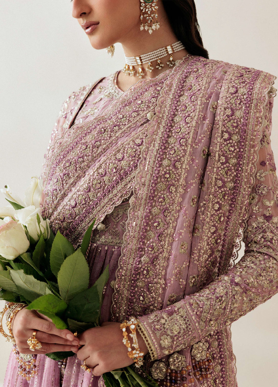 Aik Shaam by AIK Atelier Unstitched Chiffon Embroidered 3 Piece Suit AIK26US D-01 - Wedding Collection