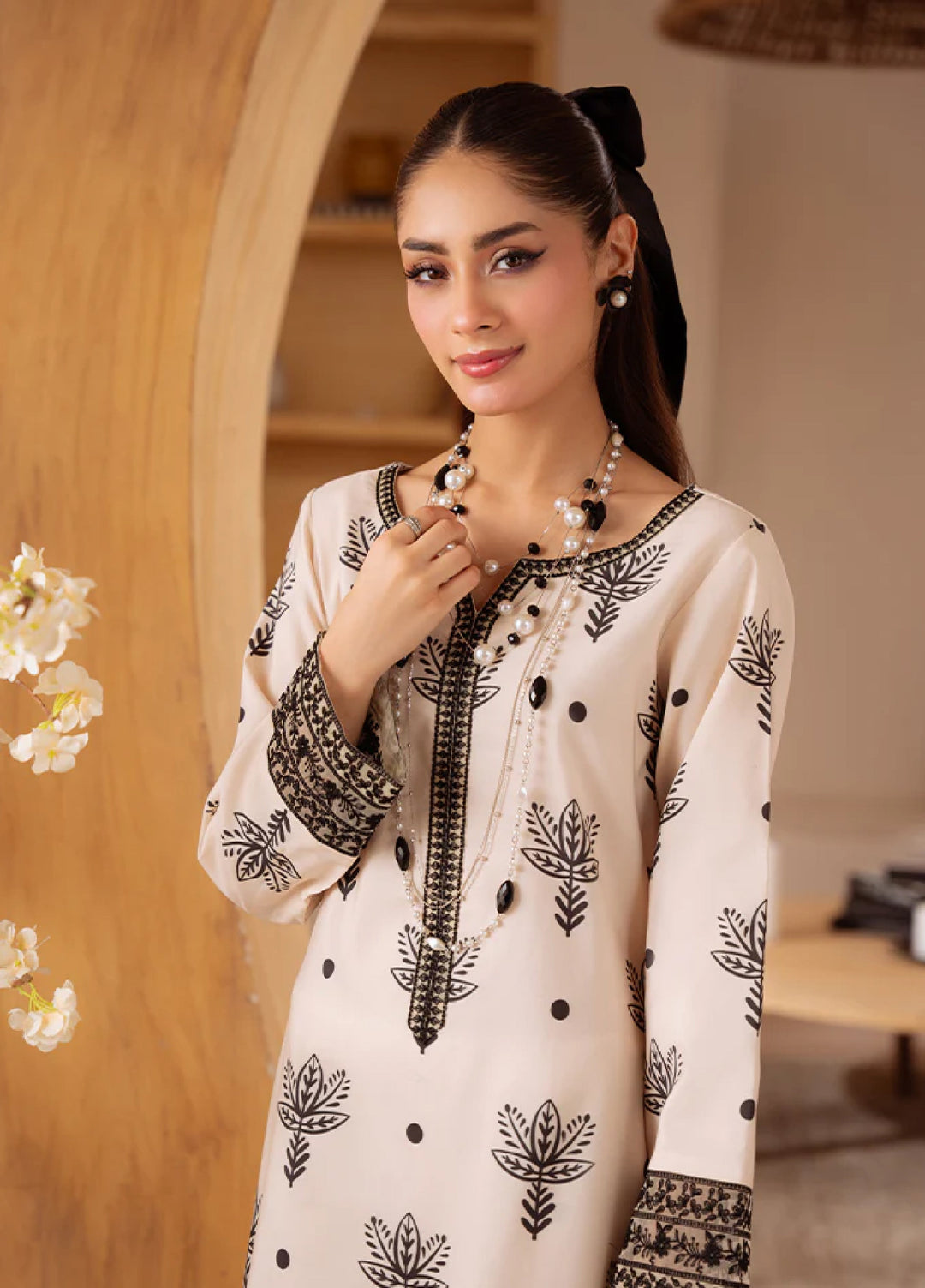 Basics by Gulaal Pret Embroidered Poly Lawn 2 Piece PL-17-S Noir Botanica - Summer Collection