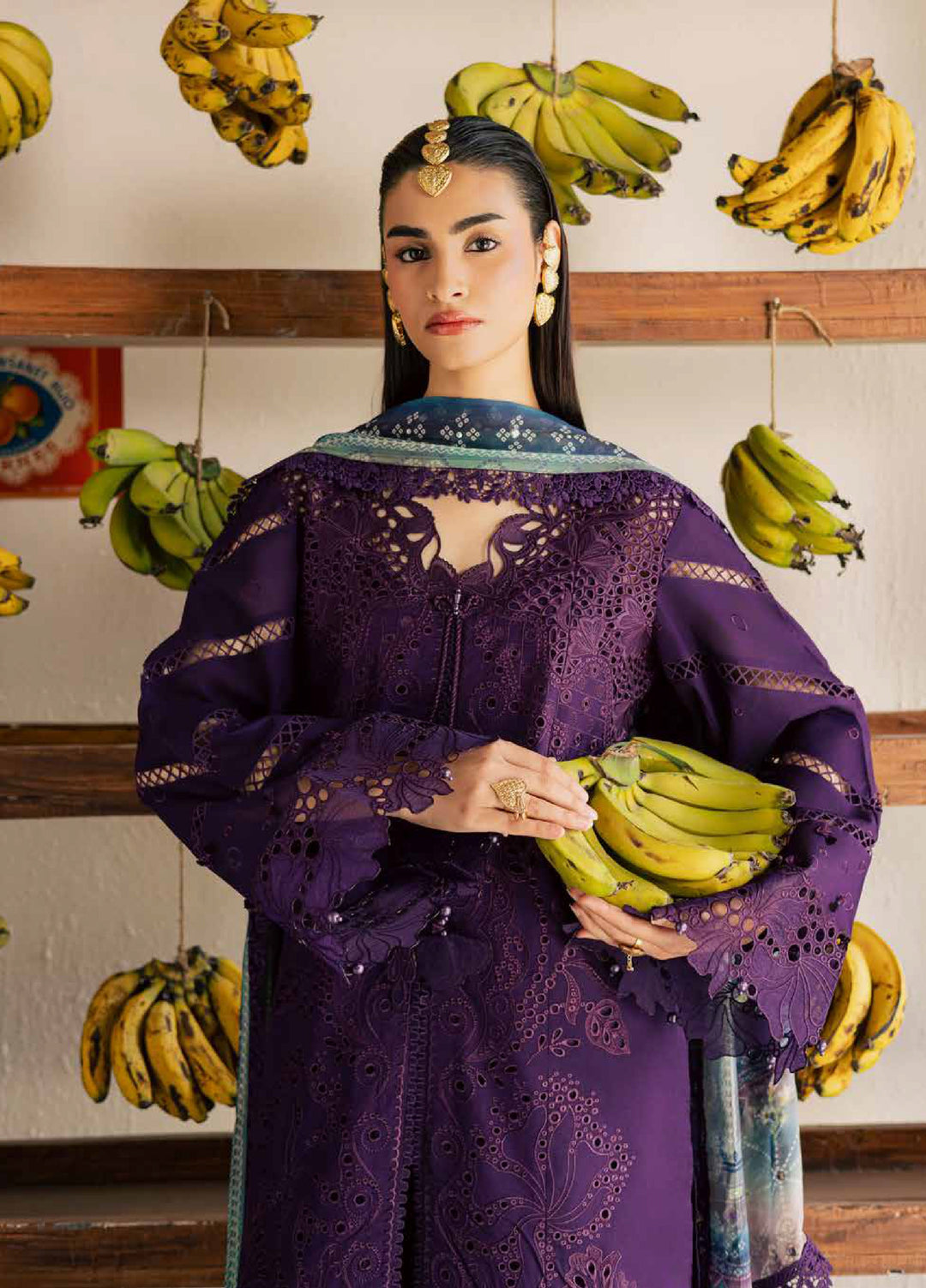 Bazar by Nureh Unstitched Chikankari Lawn 4 Piece Suit NU26UNL NE-253 - Eid Collection