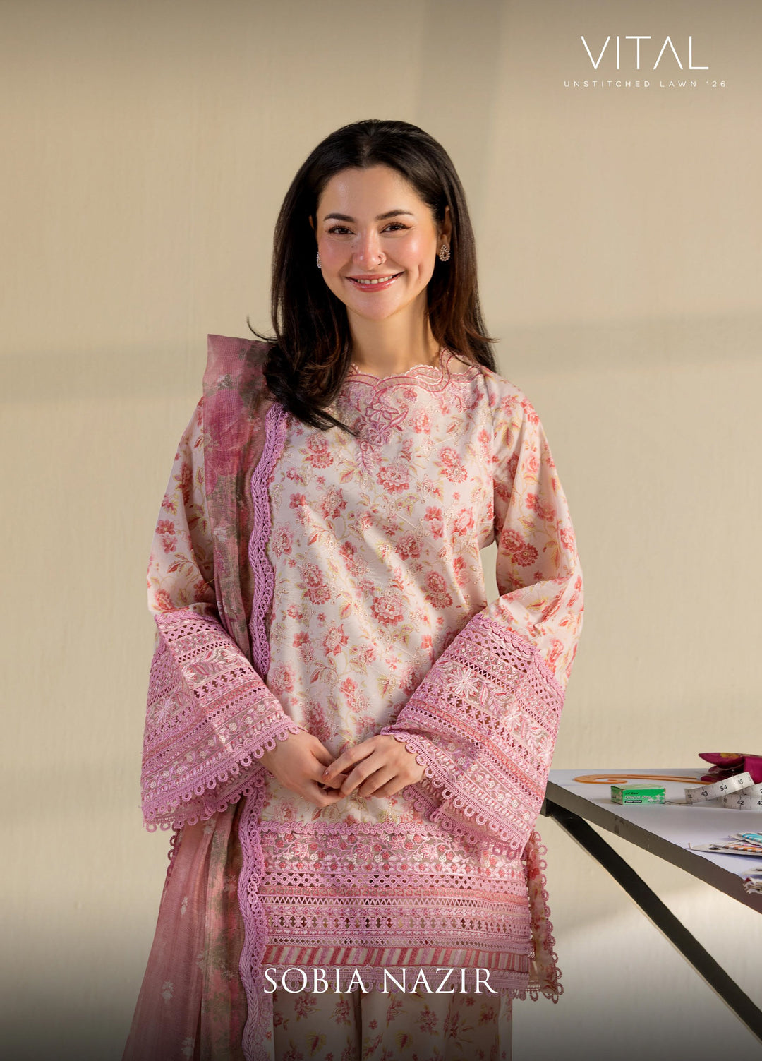 Vital by Sobia Nazir Unstitched Embroidered Lawn 3 Piece Suit SN26UVL 1A - Summer Collection