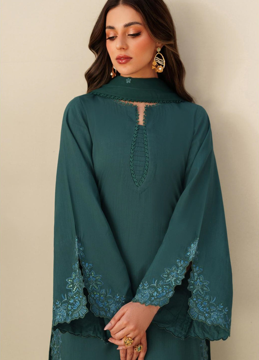 Tabeer by Zarif Unstitched Silk Embroidered 3 Piece Suit ZR26UT ZE-TS-07 SAWERA - Winter Collection