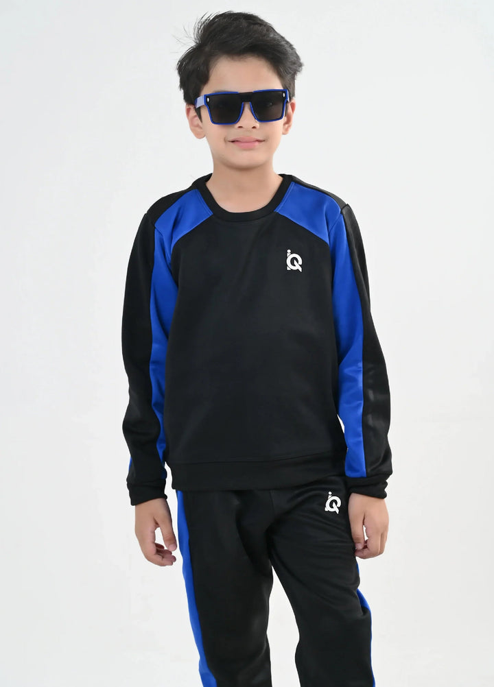 IQ Exclusive Kids Track Suit Fleece 2 PieceBlackout Blue Tracksuit-Unisex Kids - Winter Collection