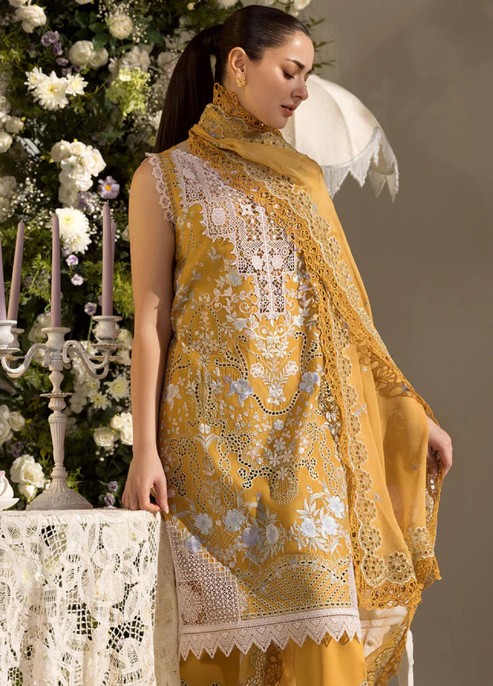 Minor Defect - Sobia Nazir Embroidered Lawn Suit Unstitched 3 Piece SN25LL D-6B - Summer Collection