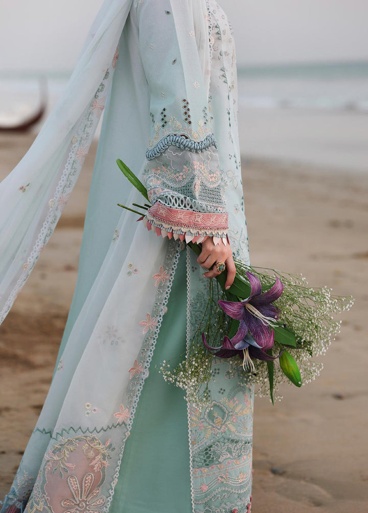 Sahil by Qalamkar Unstitched Embroidered Luxury Lawn 3 Pcs Suit QLK26US SA-05 Ayra - Summer