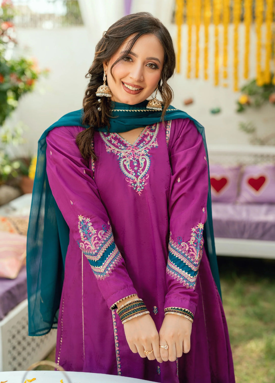 Omal by Komal Pret 3 Piece Poly Jacquard Suit Shanze- Festive Collection