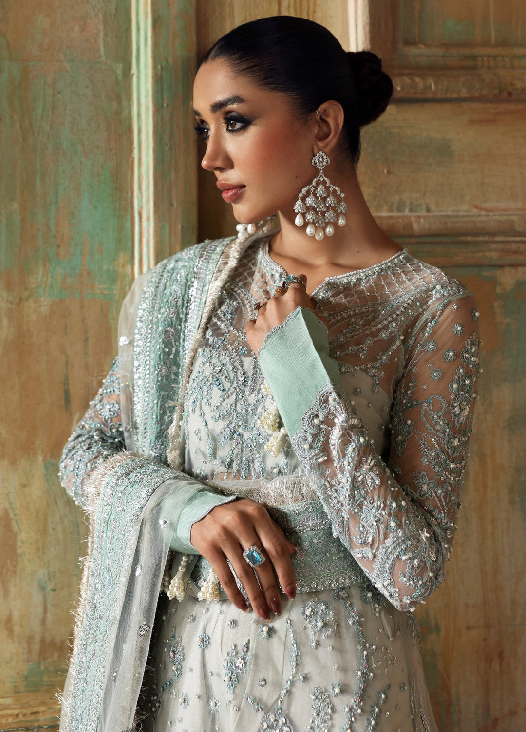 Zyra Unstitched Embroidered Net 3 Piece Suit ZY26UW D-2 Nargis - Wedding Collection