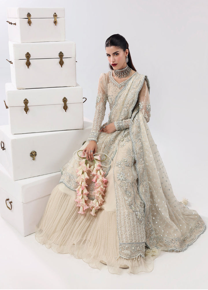 Lamore by Sardinia Unstitched Luxury Hand Work Organza 3 peice SRD25LH D-1 Pearl Mist - Formals Collection