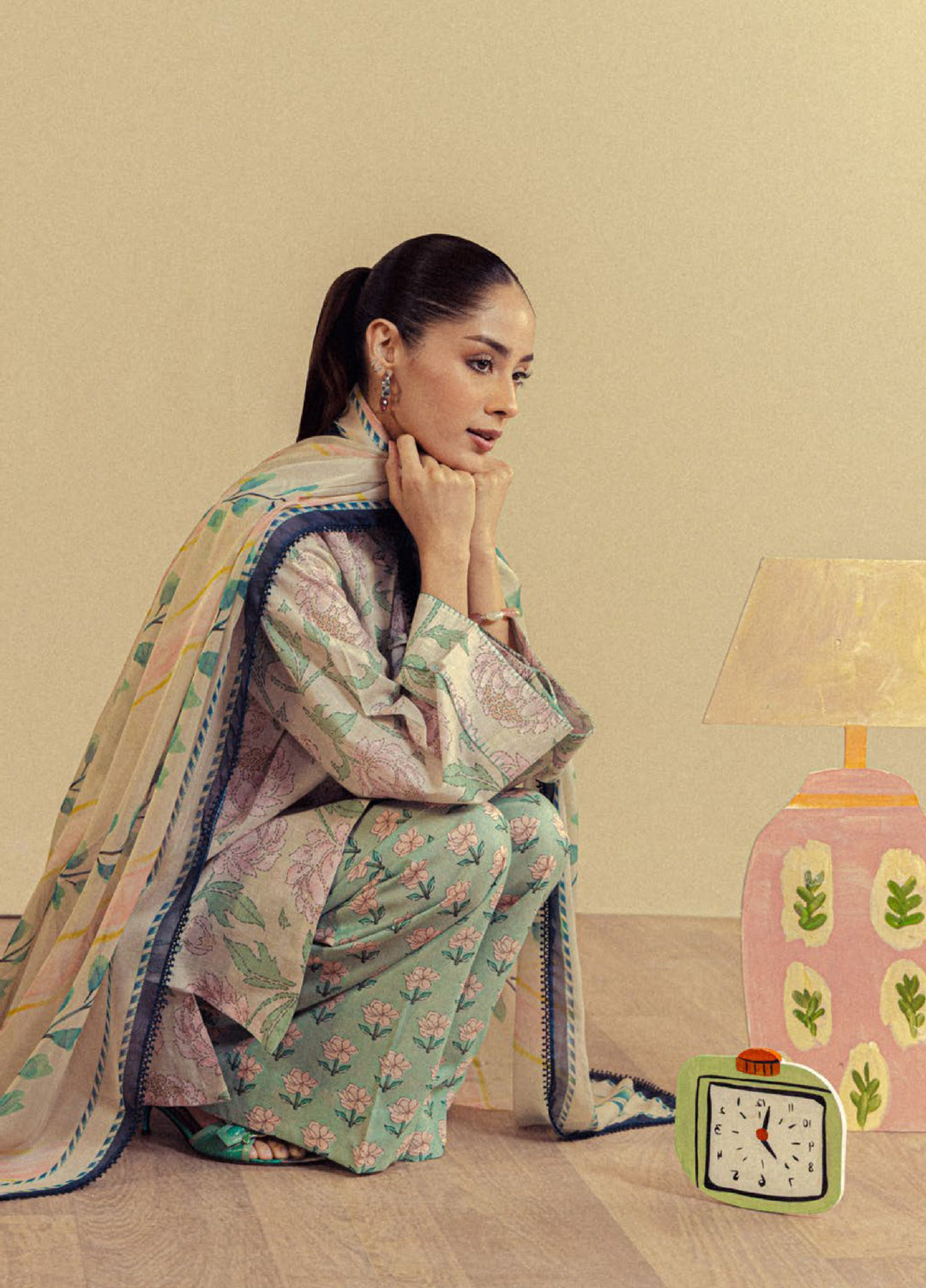 Coco by Zara Shahjahan Unstitched Printed Lawn 3 Piece Suit CZS26UPL MIREYA-5A - Summer Collection