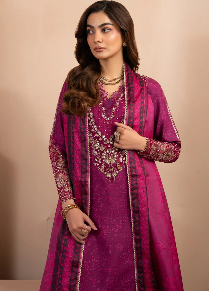 Xenia Formals Unstitched Embroidered Raw Silk 3 Piece Suit XF26UF D-04 Amayah - Festive Collection