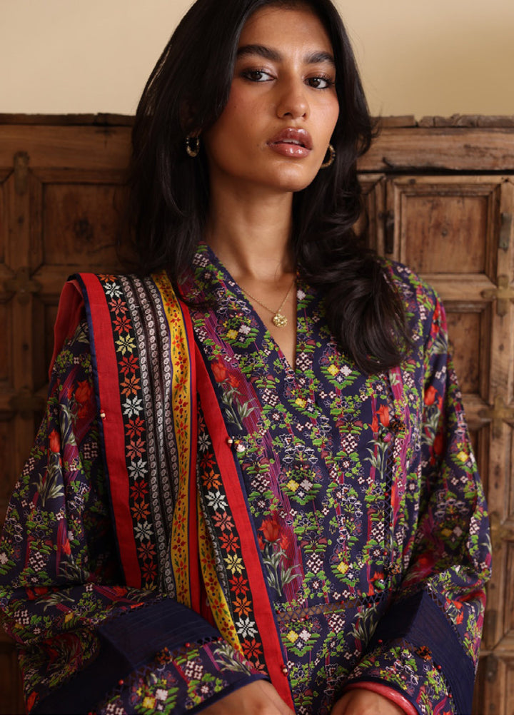 Amaya by Zaha Unstitched Printed Lawn 3 Piece Suit ZK26UAL Veda APL26-08 - Casual Collection