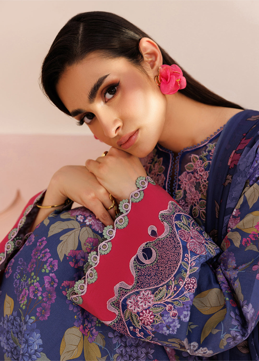 Azzal Unstitched Printed and Embroidered Lawn 3 Piece Suit AZL26UPL AZL-139 - Summer Collection